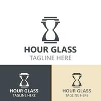 Hourglass logo ancient vintage style object design template flat vector