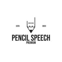 Pencil Speech Logo Design Concept Vector Illustration Symbol Icon