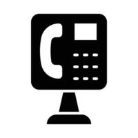 Public Phone Vector Glyph Icon For Personal And Commercial Use.