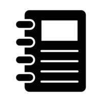 Notebook Glyph Icon Design vector