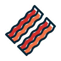 Bacon Vector Thick Line Filled Dark Colors