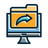 File Sharing Vector Thick Line Filled Dark Colors