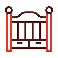 Baby Crib Thick Line Two Colors Icon Design vector