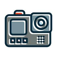Action Camera Vector Thick Line Filled Dark Colors