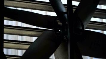 Big industrial fan in factory Factory building ventilation video