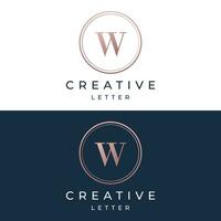 Modern and luxurious geometric W initial letter logo element. Logo for business, letter, business card, brand and company. vector