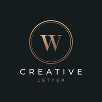 Modern and luxurious geometric W initial letter logo element. Logo for business, letter, business card, brand and company. vector