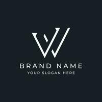 Modern and luxurious geometric W initial letter logo element. Logo for business, letter, business card, brand and company. vector