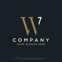 Modern and luxurious geometric W initial letter logo element. Logo for business, letter, business card, brand and company. vector