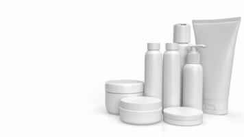 el productos cosméticos paquete para belleza o piel cuidado concepto 3d representación. foto