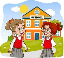 vector illustration of school children