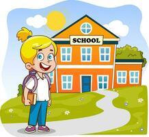 vector illustration of school children