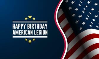 contento cumpleaños americano legión antecedentes vector ilustración