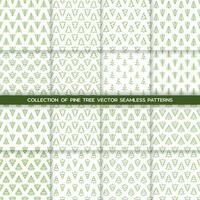 Collection of Pine Tree vector seamless pattern background.