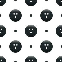 Black bowling ball seamless pattern background. vector