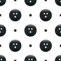 Black bowling ball seamless pattern background. vector