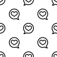 Speech bubble with Heart, Seamless pattern background. vector