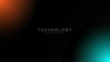 digital technology wave lines background vector