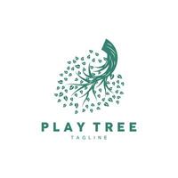 Tree Logo, Educational Tree Playground Design Simple Illustration Template vector