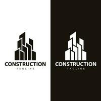 Modern City Building Logo Design, Luxurious and Simple Urban Architecture vector