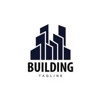 Modern City Building Logo Design, Luxurious and Simple Urban Architecture vector