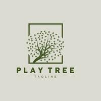 Tree Logo, Educational Tree Playground Design Simple Illustration Template vector