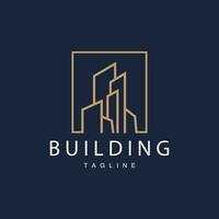 Modern City Building Logo Design, Luxurious and Simple Urban Architecture vector