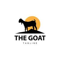 Livestock Goat Logo, Simple Farming Silhouette Design Product Brand Templet Illustration vector