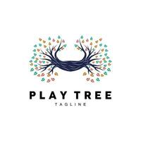 Tree Logo, Educational Tree Playground Design Simple Illustration Template vector