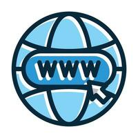 Website Vector Thick Line Filled Dark Colors