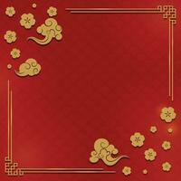 Ethnic Traditional Chinese Background in Square Form vector