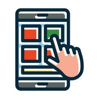 Interaction Design Vector Thick Line Filled Dark Colors