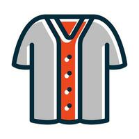 béisbol camisa vector grueso línea lleno oscuro colores