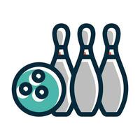 Bowling Pins Vector Thick Line Filled Dark Colors