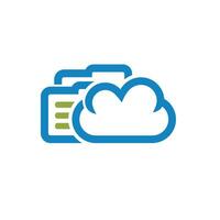 Cloud with file icon vector illustration.