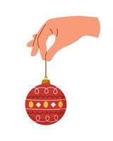 Ornament Christmas in the hand vector