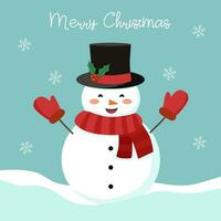 Snowman greeting card vector