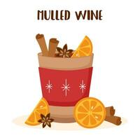 Mulled wine cup vector