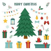 Christmas tree set vector