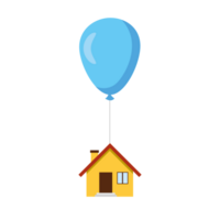 Haus und Ballon. kostenlos Raum zum Text. png
