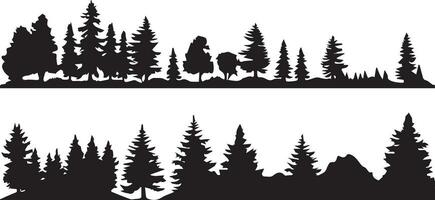 bosque vector silueta ilustración dieciséis