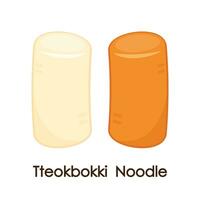 tteokbokki fideos vector. coreano alimento. picante arroz pastel. tteokbokki logo diseño. vector