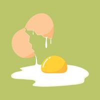 Crack an egg vector. egg cartoon vector. vector