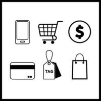 compras icono vector. compras símbolo vector. vector