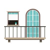 Balcony vector. free space for text. wallpaper. Door vector. Door and Window. vector