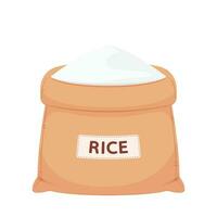 Rice sack cartoon vector. Rice bag. symbol. Logo design. vector