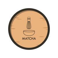 matcha batidor logo. matcha logo diseño. vector