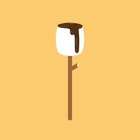 Marshmallow and Chocolate vector. Chocolate on white Marshmallow. vector