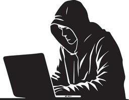 Hacker vector silhouette illustration 17