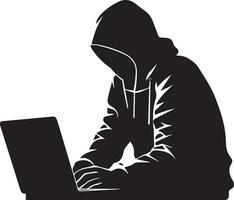 Hacker vector silhouette illustration 10